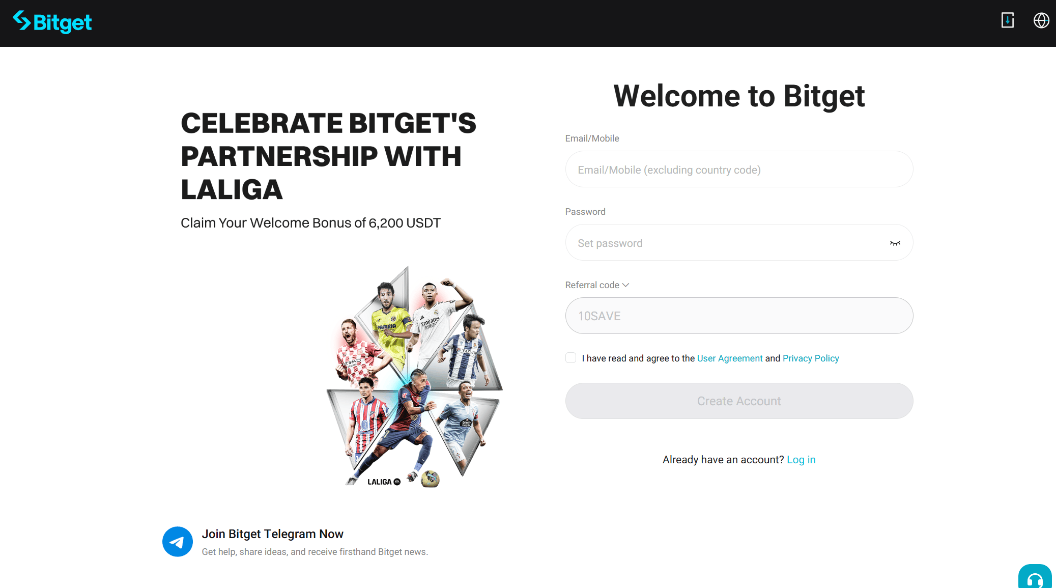 كود إحالة Bitget مُدخل