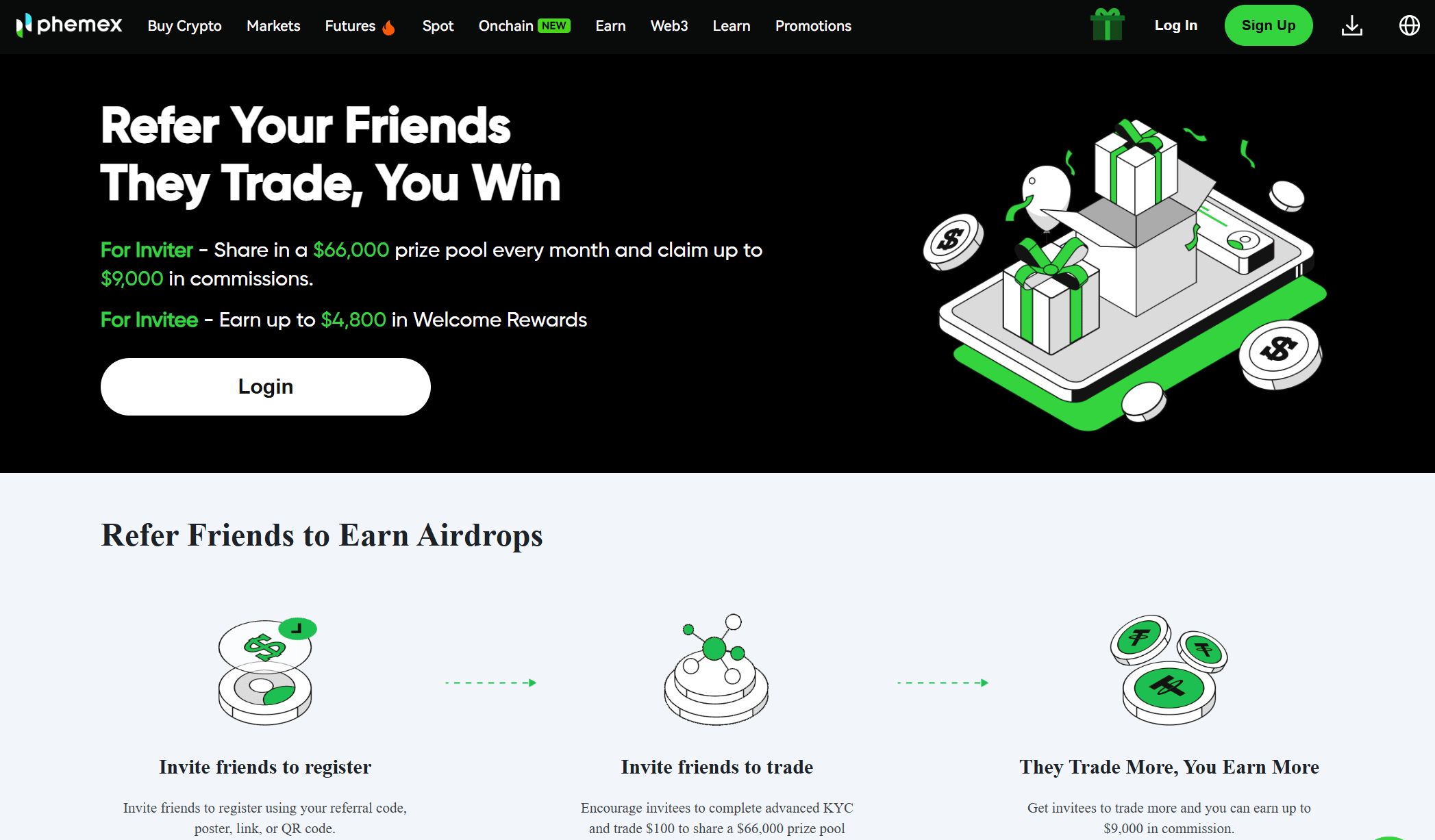 برنامج إحالة Phemex